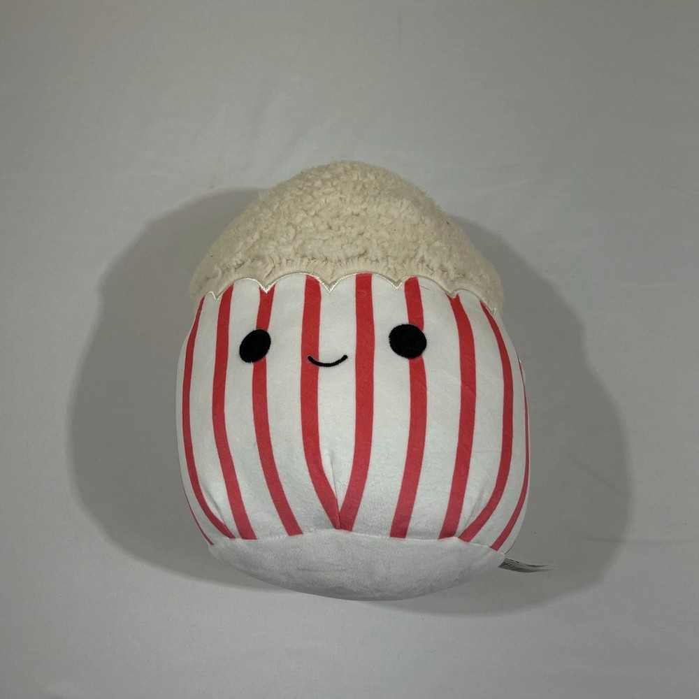 Squishmallows Arnel Popcorn Plush Unisex 10" Red White Striped Foodie Toy